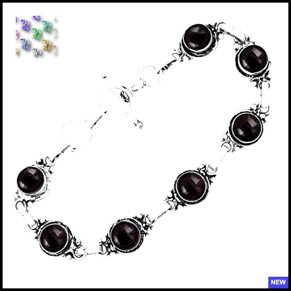 Silver Plated Adjustable Link Bracelet Vintage Bo… - image 2